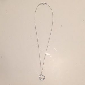 Tiffany Elsa Peretti Silver Open Heart Necklace